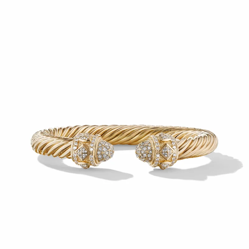 Renaissance Bracelet in 18K Yellow Gold with Pave Diamonds