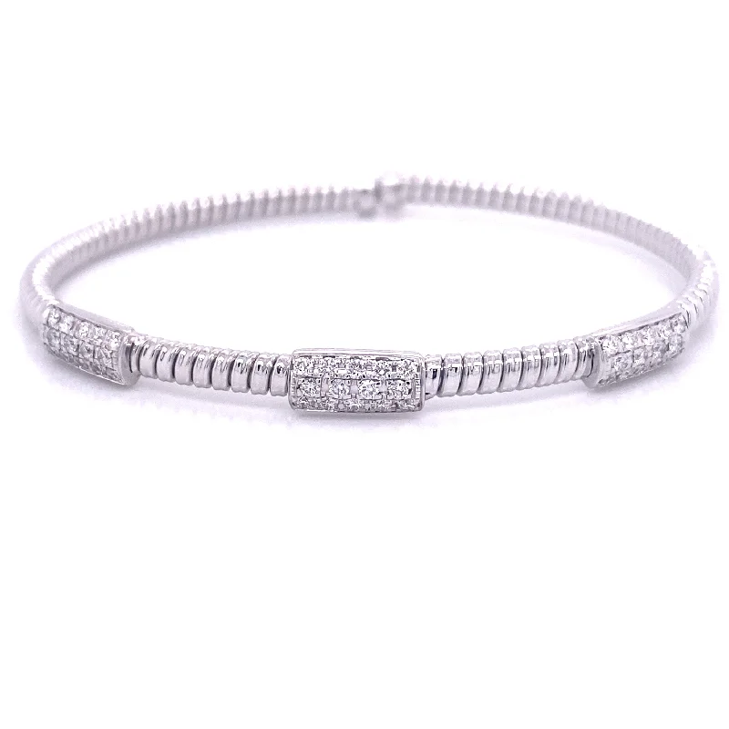 Bremer Jewelry Bangle Diamond Bracelet in 18K White Gold (0.40ctw)