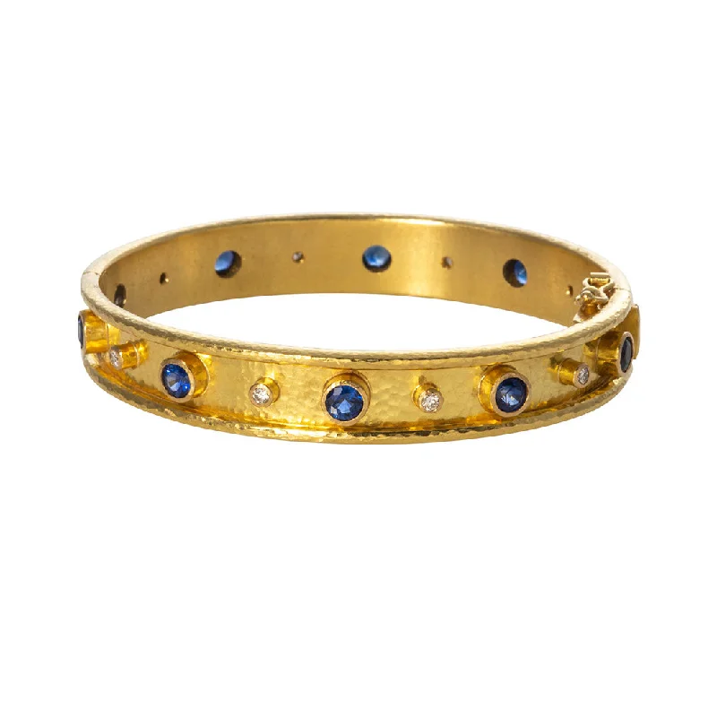 Elizabeth Locke Blue Sapphire & Diamond Bangle