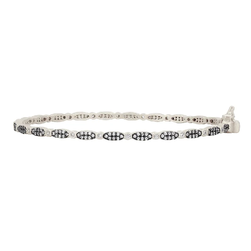 Freida Rothman Signature Marquise Pavé Thin Hinge Bangle