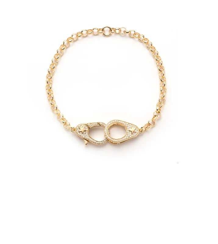 Pave Sister Hook : Medium Belcher Bracelet