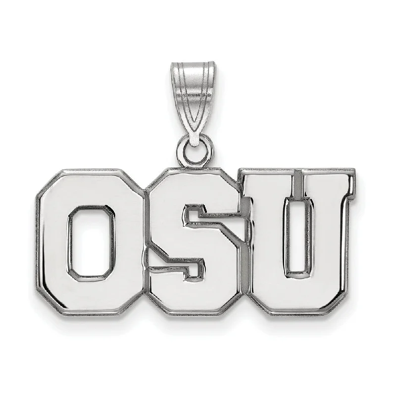 10k White Gold Ohio State Large Pendant