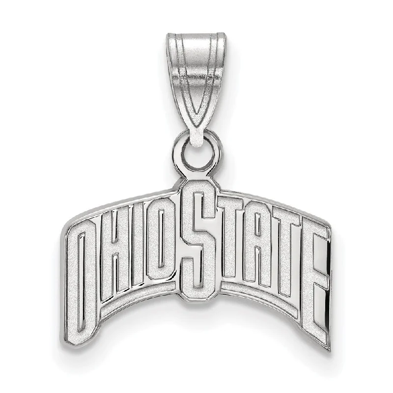 10k White Gold Ohio State Medium 'OHIO STATE' Pendant