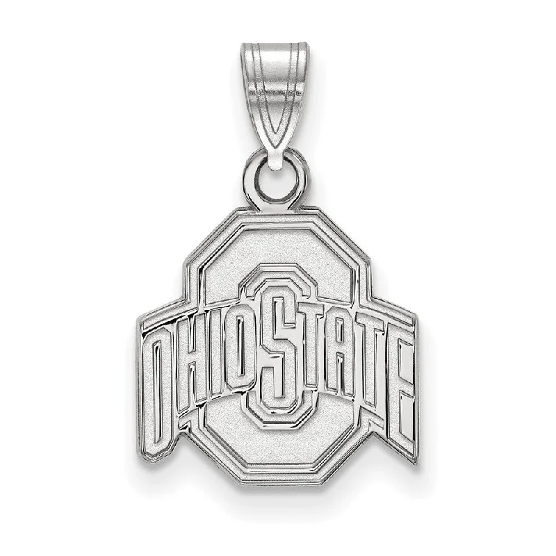 10k White Gold Ohio State Small Logo Pendant