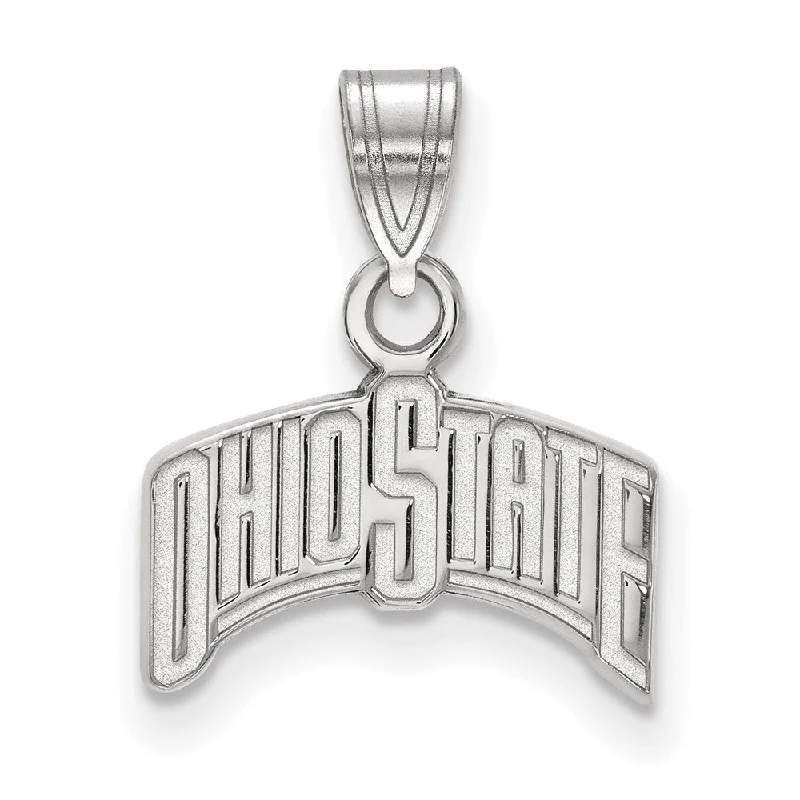 10k White Gold Ohio State Small 'OHIO STATE' Pendant