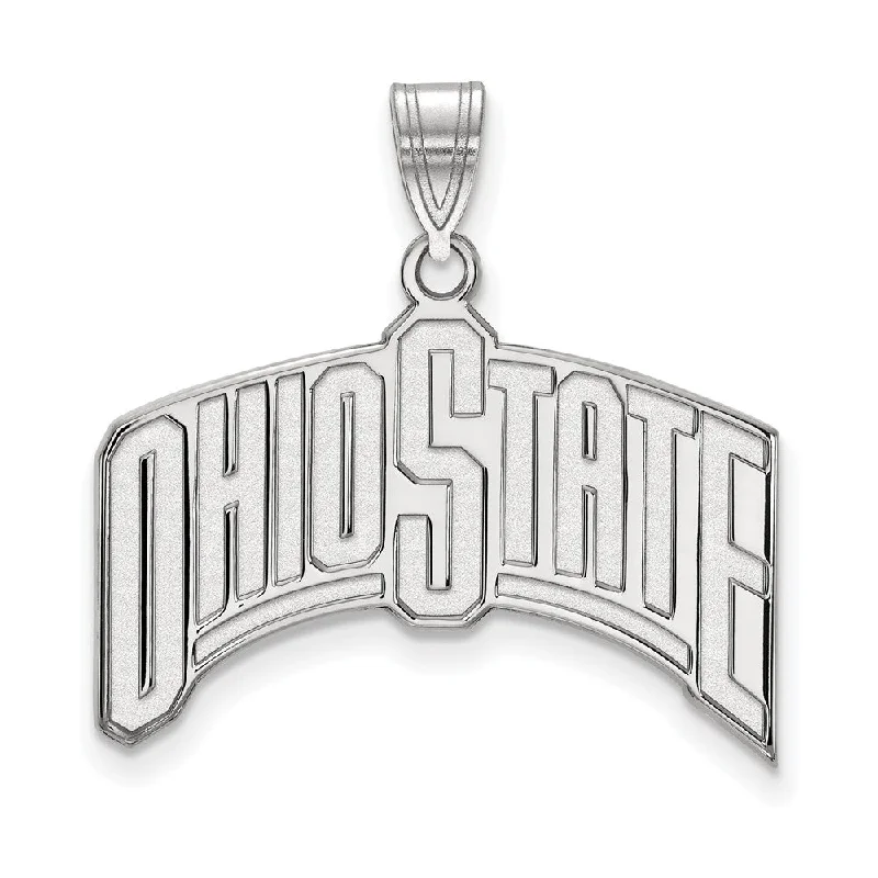 10k White Gold Ohio State XL Pendant