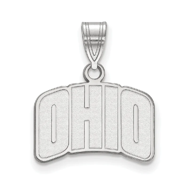 10k White Gold Ohio U. Small Pendant