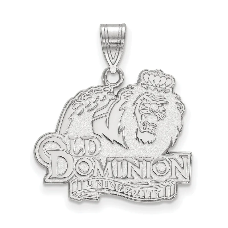 10k White Gold Old Dominion U. Large Logo Pendant