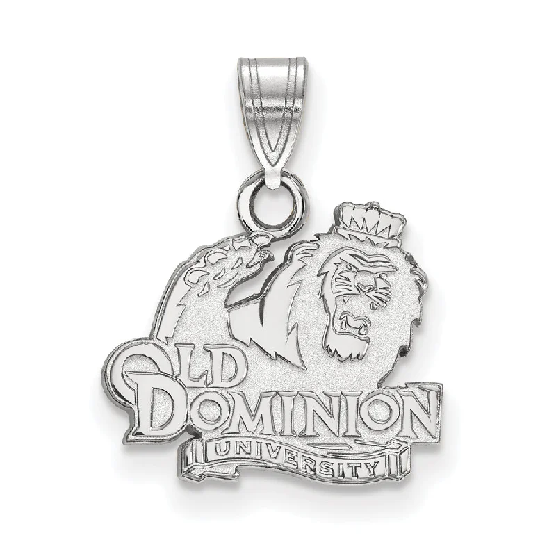 10k White Gold Old Dominion U. Small Logo Pendant