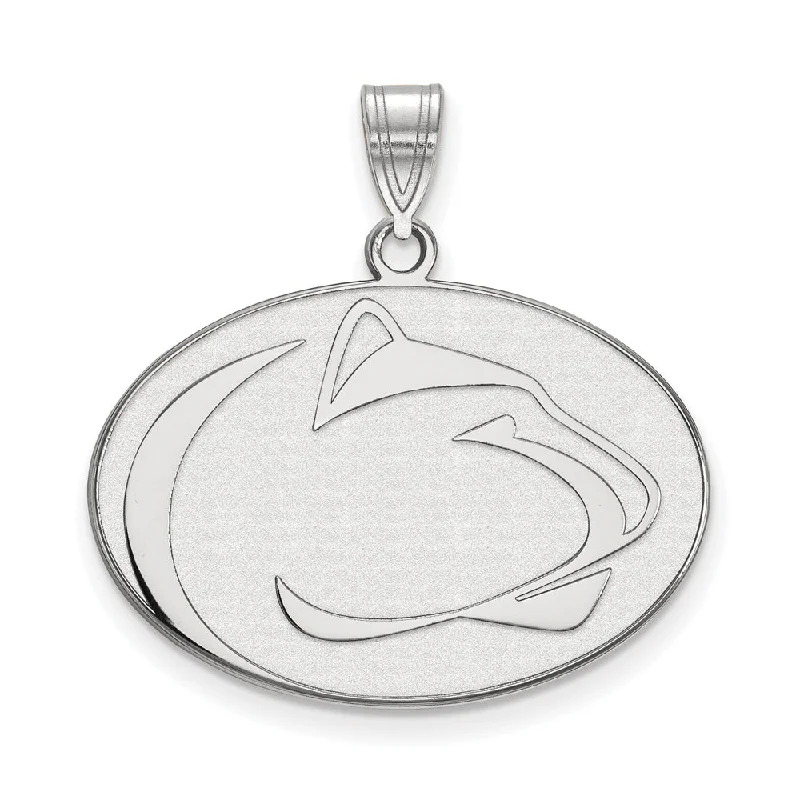 10k White Gold Penn State Large Pendant