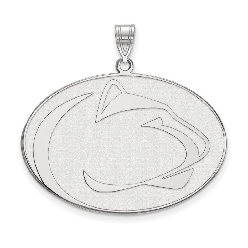 10k White Gold Penn State XL Pendant