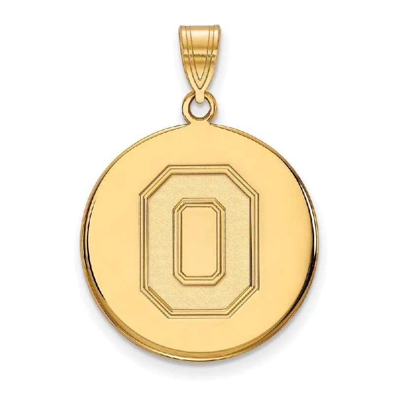 10k Yellow Gold Ohio State Large Disc Pendant