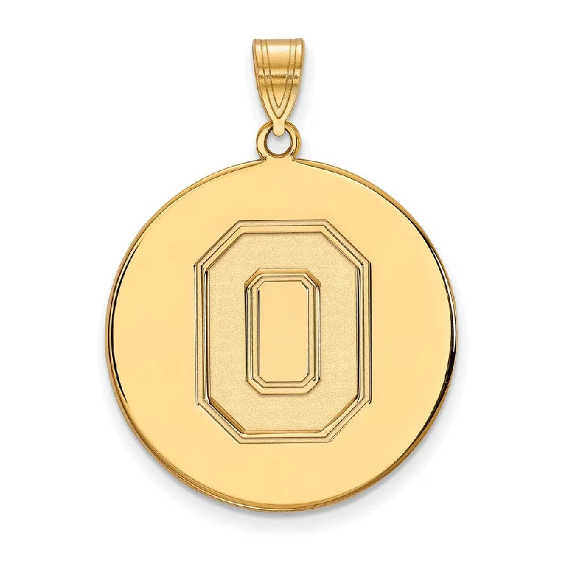 10k Yellow Gold Ohio State XL Disc Pendant