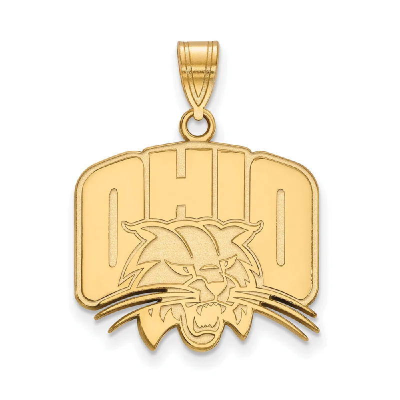 10k Yellow Gold Ohio U. Large Logo Pendant