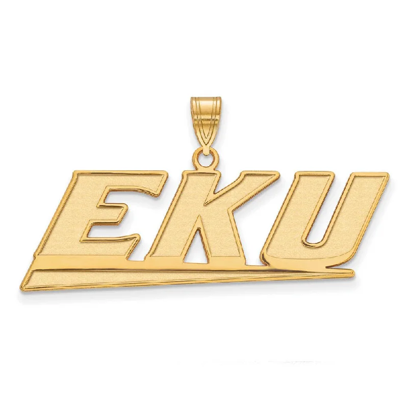 14k Gold Plated Silver Eastern Kentucky Univ. Large Pendant