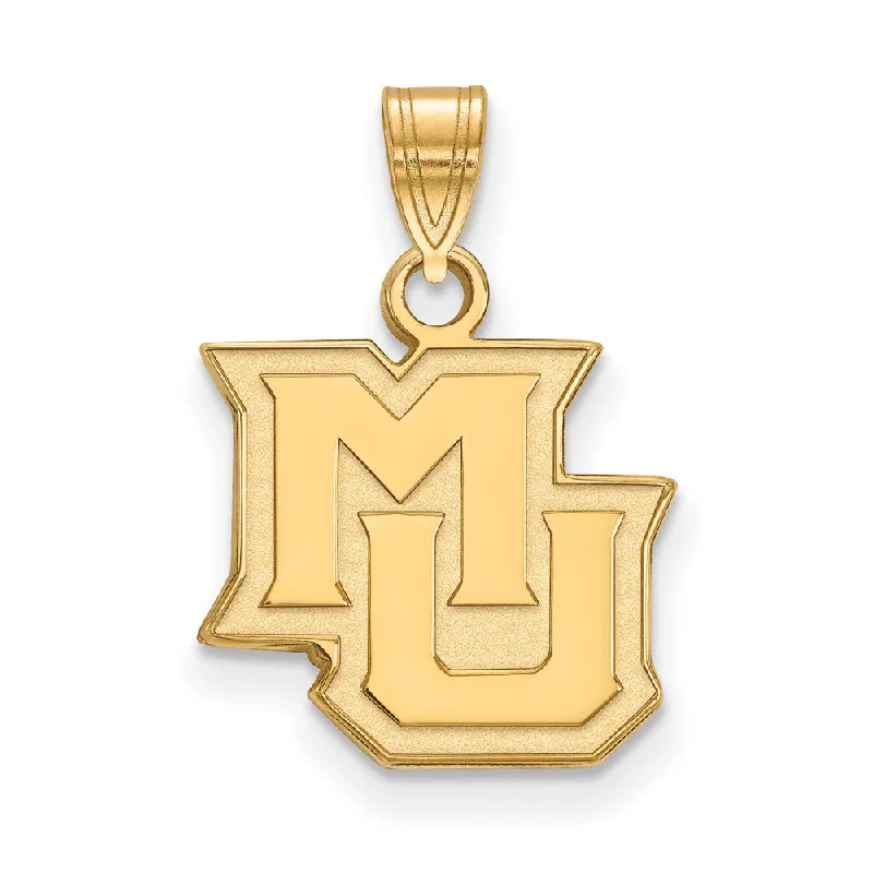 14k Gold Plated Silver Marquette U Small 'MU' Pendant