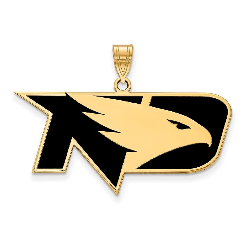 14k Gold Plated Silver North Dakota Large Enamel Pendant