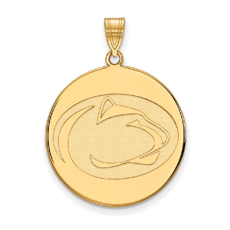 14k Gold Plated Silver Penn State XL Logo Disc Pendant