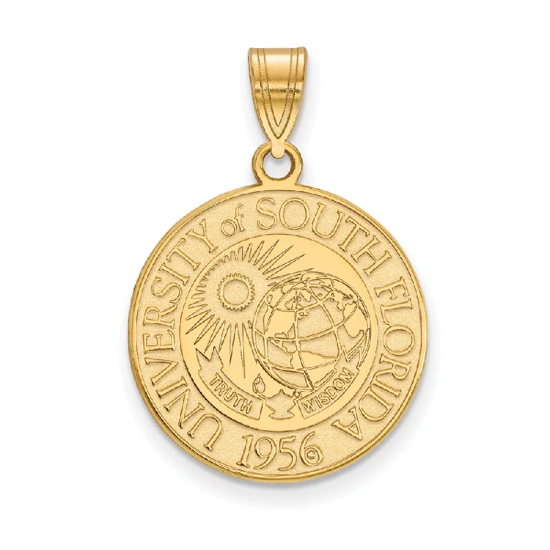 14k Gold Plated Silver South Florida Large Crest Pendant