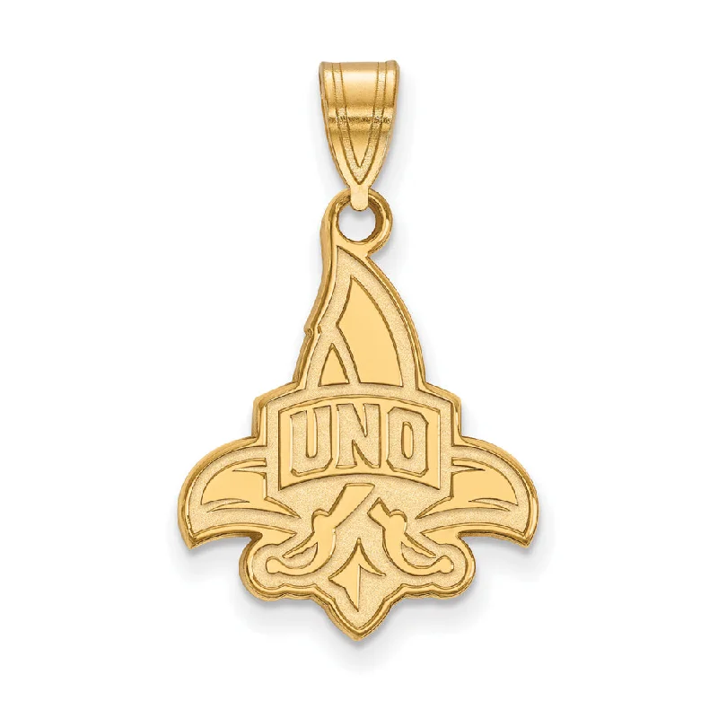 14k Gold Plated Silver U. of New Orleans Large Pendant