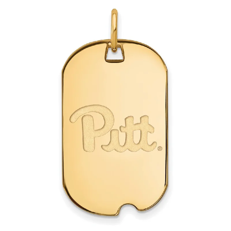 14k Gold Plated Silver U. of Pittsburgh Dog Tag Pendant