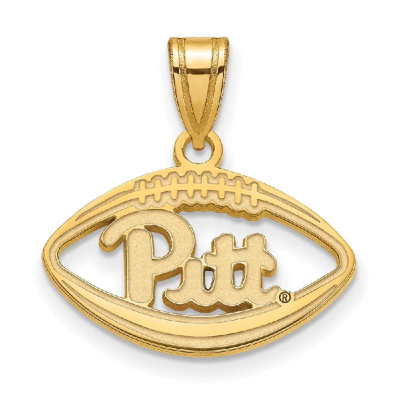 14k Gold Plated Silver U. of Pittsburgh Football Pendant