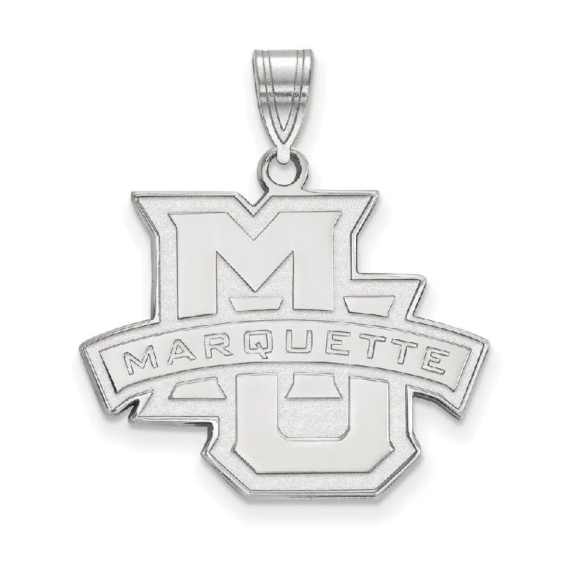 14k White Gold Marquette U Large Logo Pendant