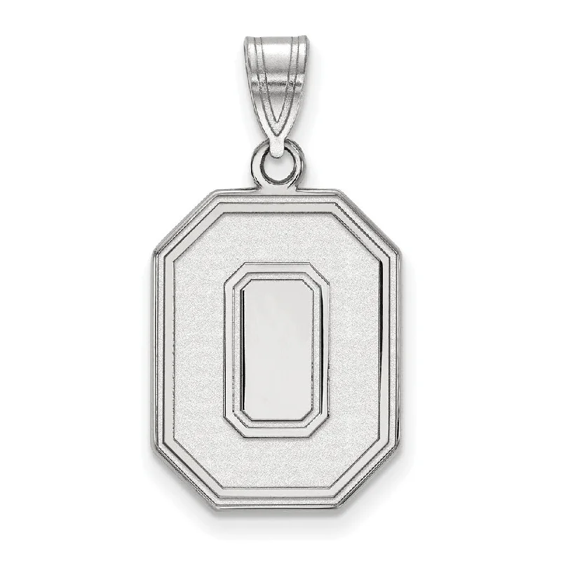 14k White Gold Ohio State Large 'O' Pendant