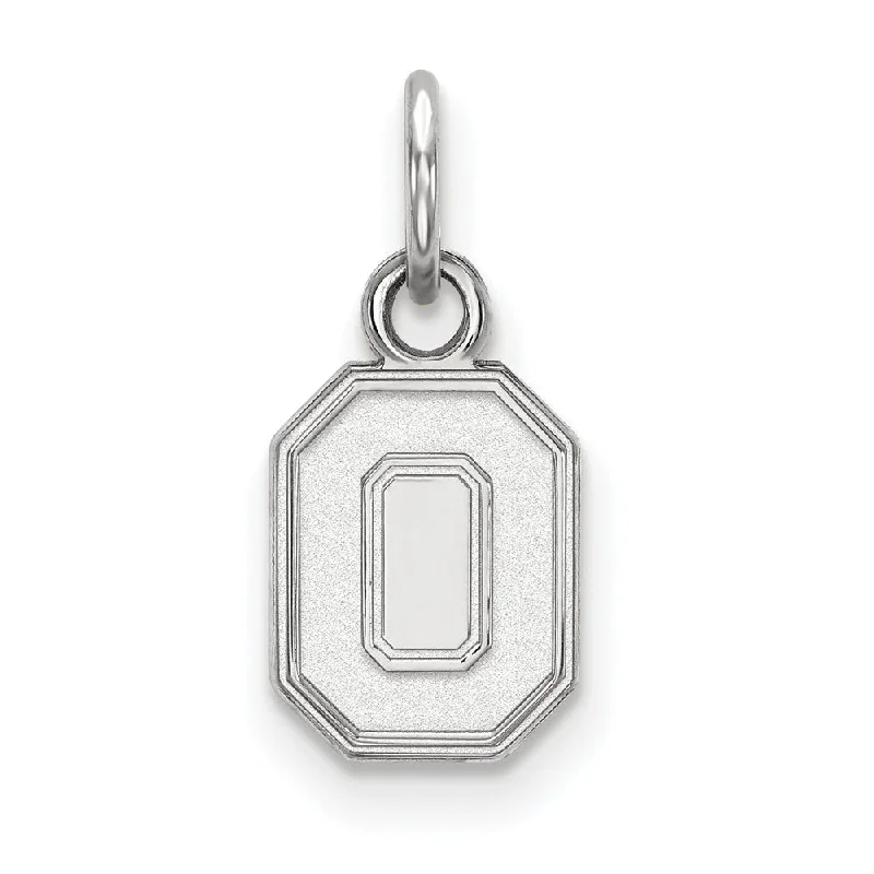 14k White Gold Ohio State XS (Tiny) 'O' Charm or Pendant