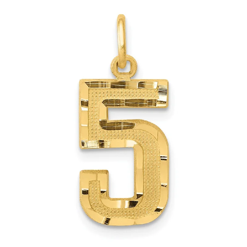 14K Yellow Gold, Varsity Collection, Medium D/C Pendant Number 5