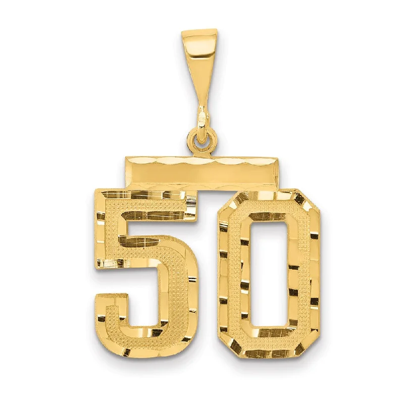 14K Yellow Gold, Varsity Collection, Medium D/C Pendant Number 50