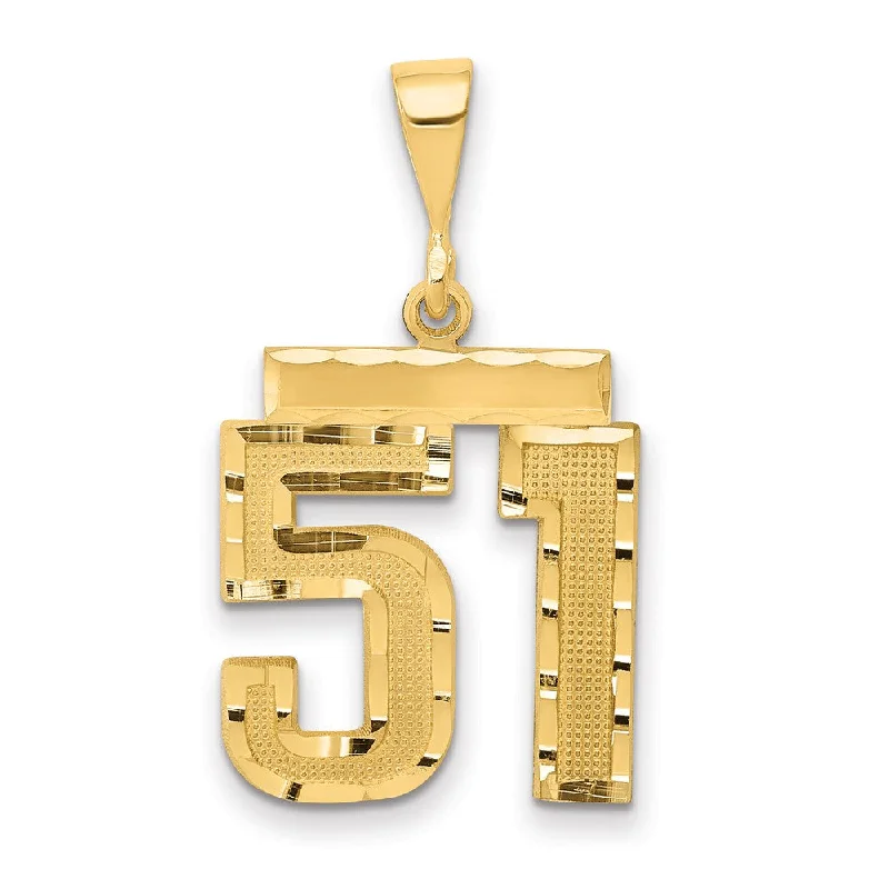 14K Yellow Gold, Varsity Collection, Medium D/C Pendant Number 51