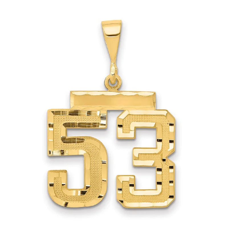 14K Yellow Gold, Varsity Collection, Medium D/C Pendant Number 53