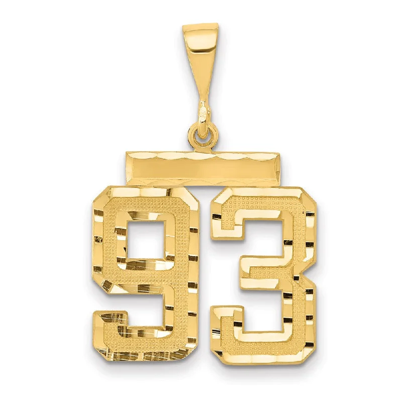 14K Yellow Gold, Varsity Collection, Medium D/C Pendant Number 93