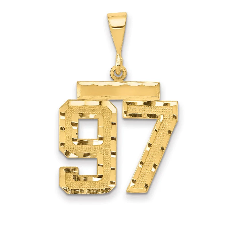 14K Yellow Gold, Varsity Collection, Medium D/C Pendant Number 97