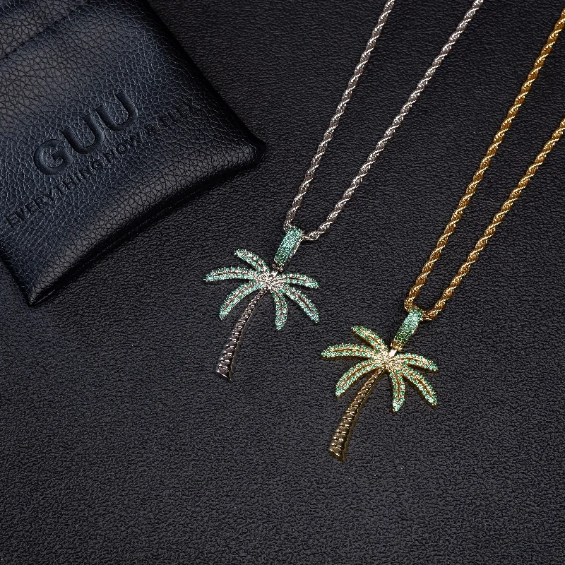 Iced Coconut tree Necklace