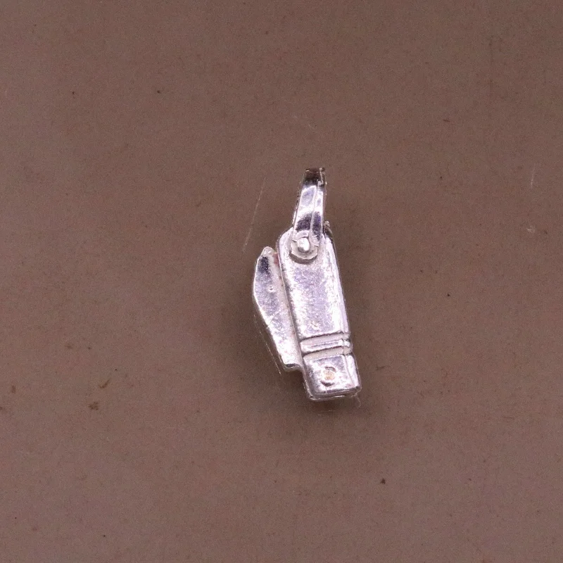 Solid silver handmade small tiny knife pendant to protect you and kids from negative energy rajasthan India pendant locket nsp287