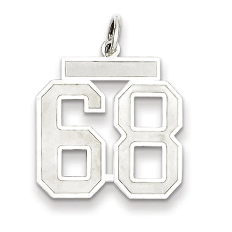 Sterling Silver, Jersey Collection, Medium Number 68 Pendant