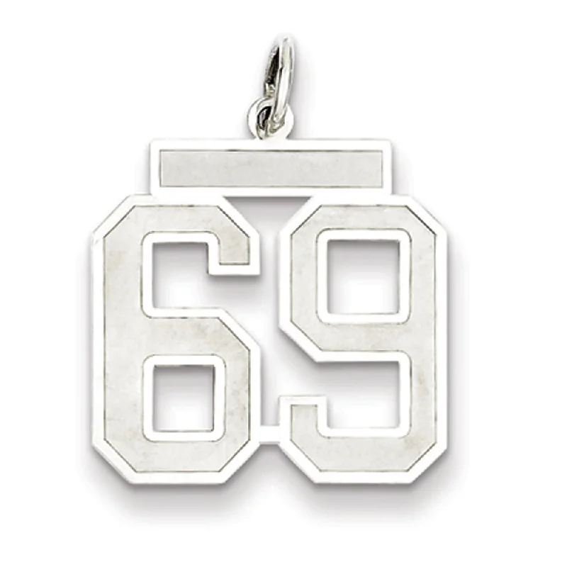 Sterling Silver, Jersey Collection, Medium Number 69 Pendant