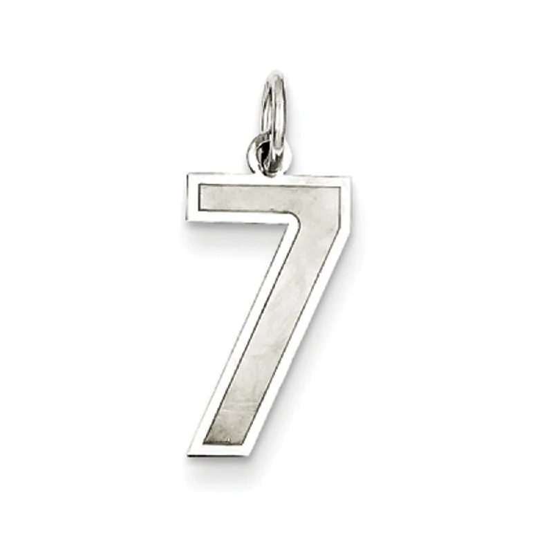 Sterling Silver, Jersey Collection, Medium Number 7 Pendant