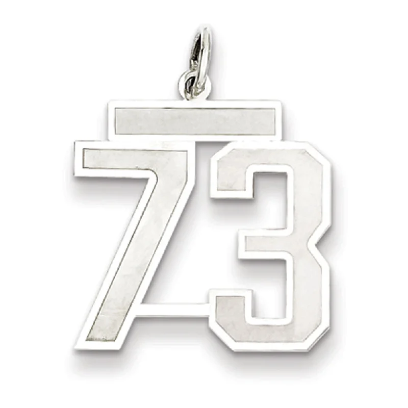 Sterling Silver, Jersey Collection, Medium Number 73 Pendant