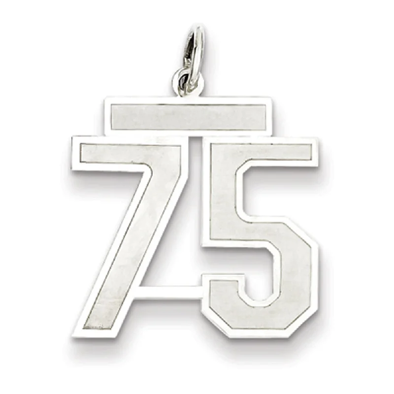 Sterling Silver, Jersey Collection, Medium Number 75 Pendant