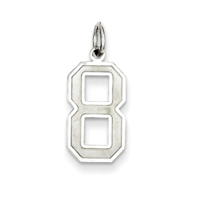 Sterling Silver, Jersey Collection, Medium Number 8 Pendant