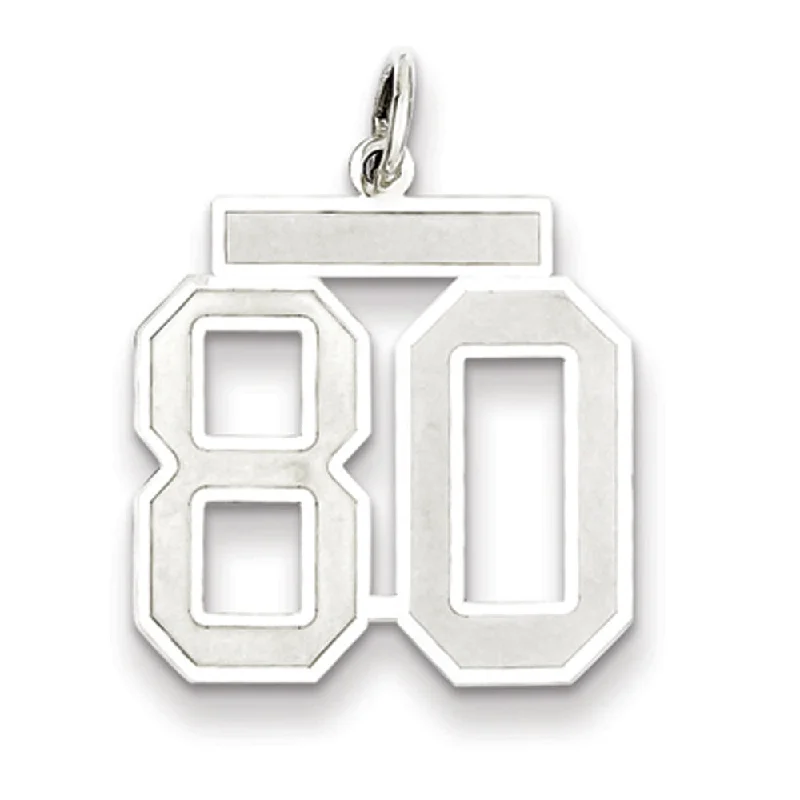 Sterling Silver, Jersey Collection, Medium Number 80 Pendant