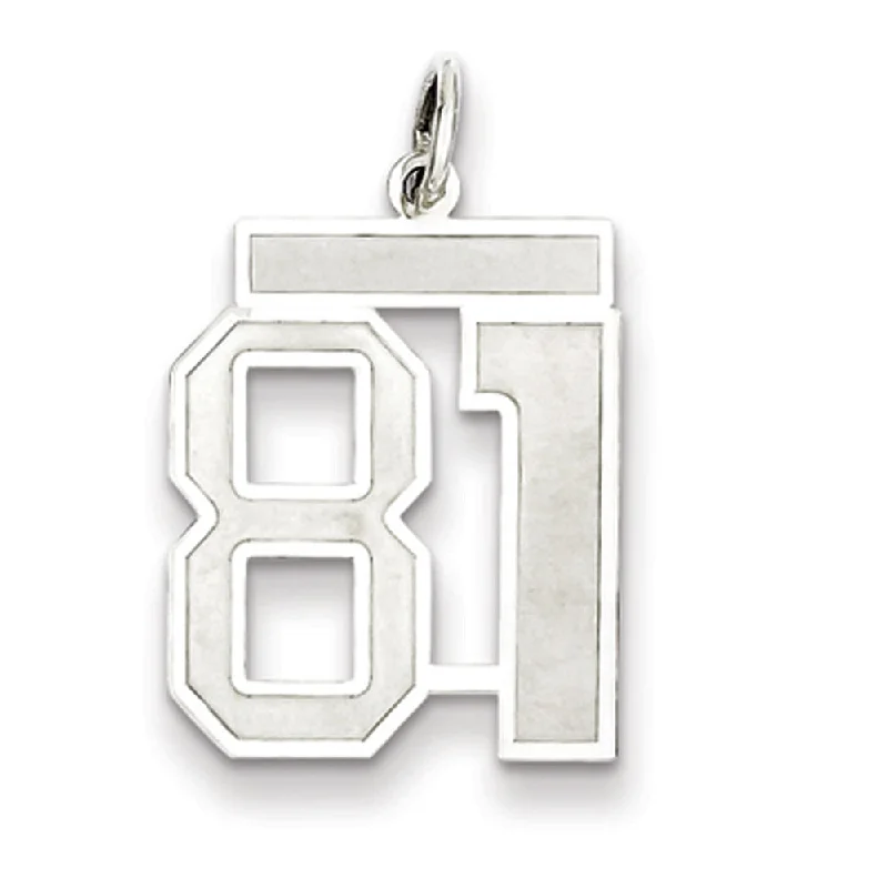 Sterling Silver, Jersey Collection, Medium Number 81 Pendant