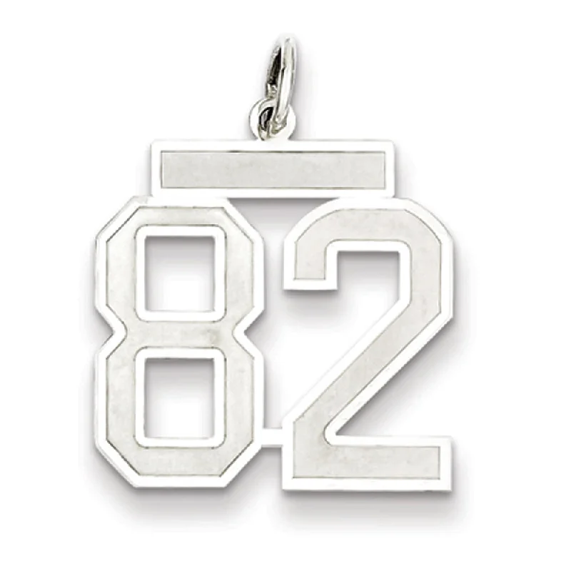 Sterling Silver, Jersey Collection, Medium Number 82 Pendant