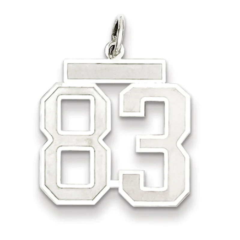 Sterling Silver, Jersey Collection, Medium Number 83 Pendant