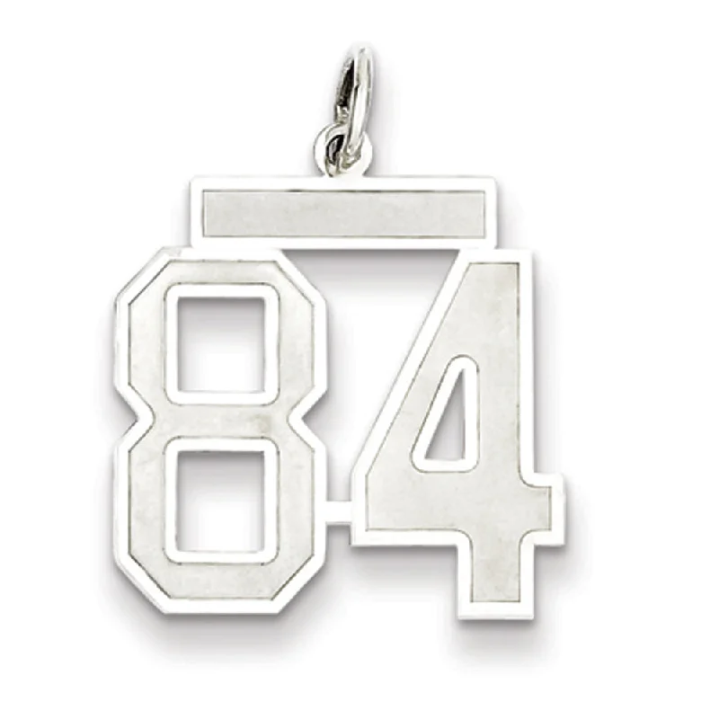 Sterling Silver, Jersey Collection, Medium Number 84 Pendant