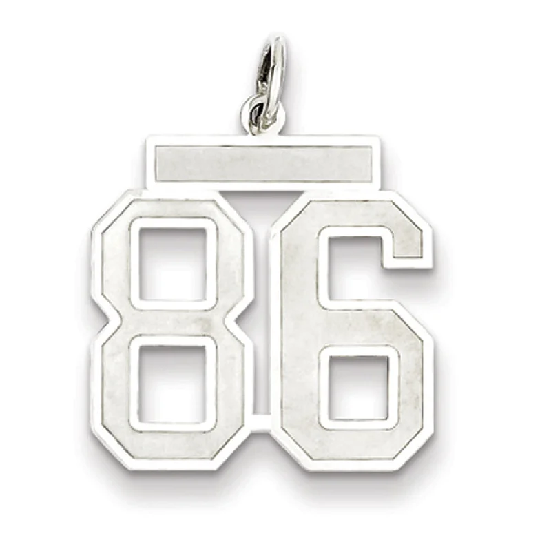 Sterling Silver, Jersey Collection, Medium Number 86 Pendant