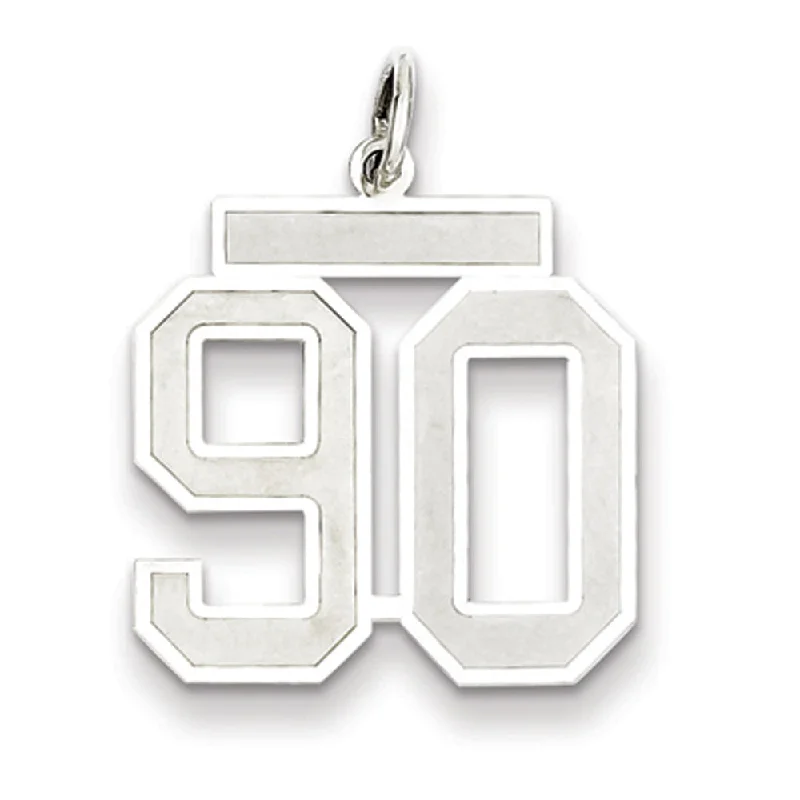 Sterling Silver, Jersey Collection, Medium Number 90 Pendant